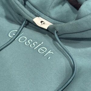 GLOSSIER LIMITED EDITION SAGE GREEN EMBROIDERED HOODIE SIZE XS EXTRA SMALL